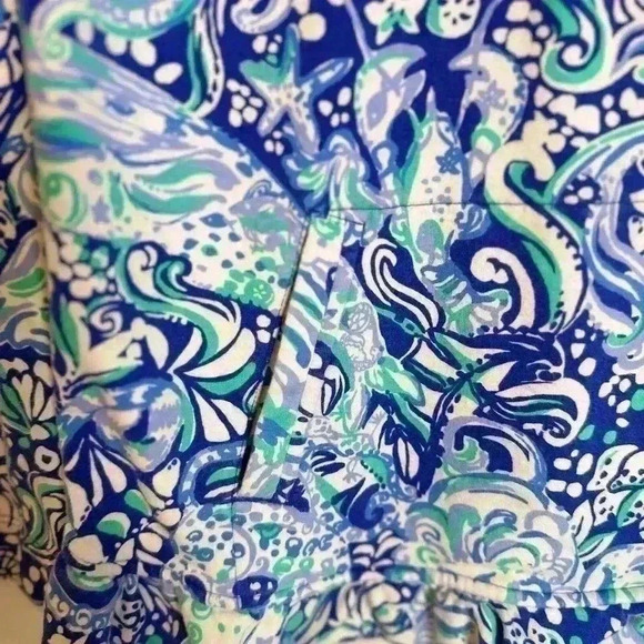 Lilly Pulitzer Skipper Popover Blue 1/2 Zip Pullover Top with Pockets (Girls XL) - Picture 3 of 10